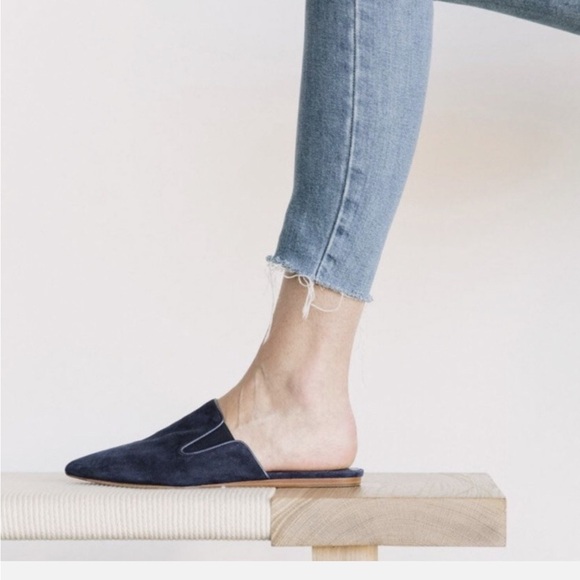 Jenni Kayne Shoes - Jenni Kayne Dark Blue Suede Mules
